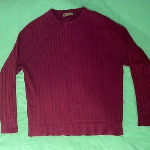 Scala Milano Italy red cable knit sweater